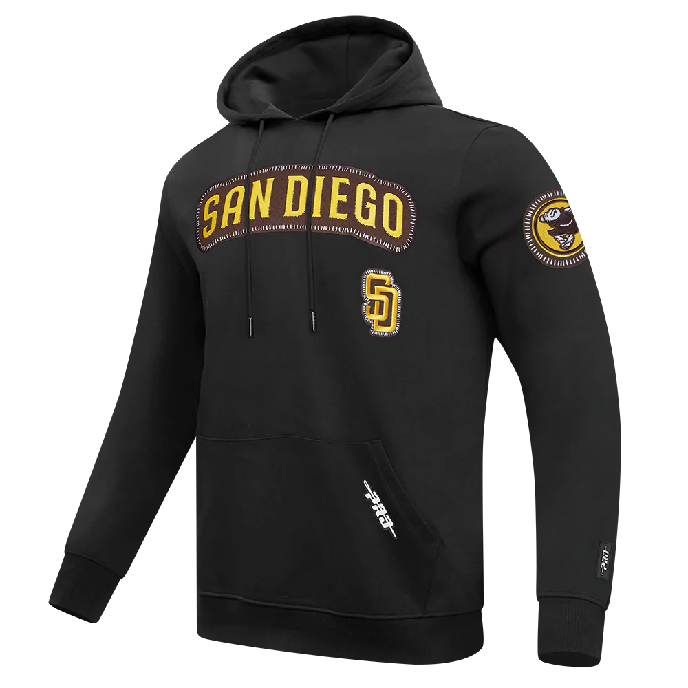 MLB SAN DIEGO PADRES DIY PICK STITCH MEN'S DOUBLE KNIT PULLOVER HOODIE (BLACK) - Image 4