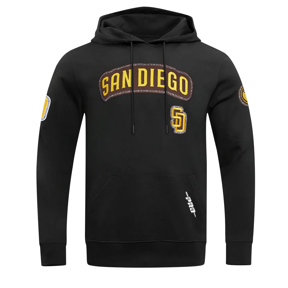 MLB SAN DIEGO PADRES DIY PICK STITCH MEN'S DOUBLE KNIT PULLOVER HOODIE (BLACK) - Image 5