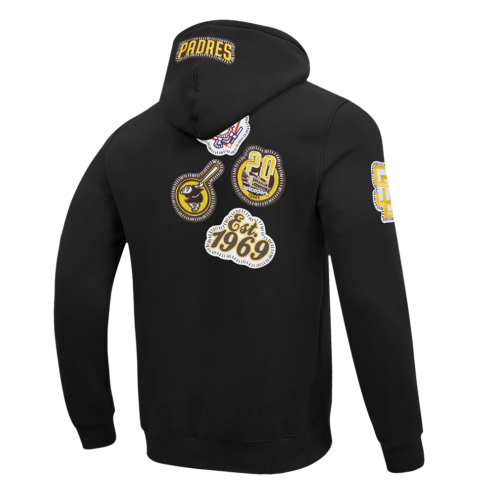 MLB SAN DIEGO PADRES DIY PICK STITCH MEN'S DOUBLE KNIT PULLOVER HOODIE (BLACK) - Image 8