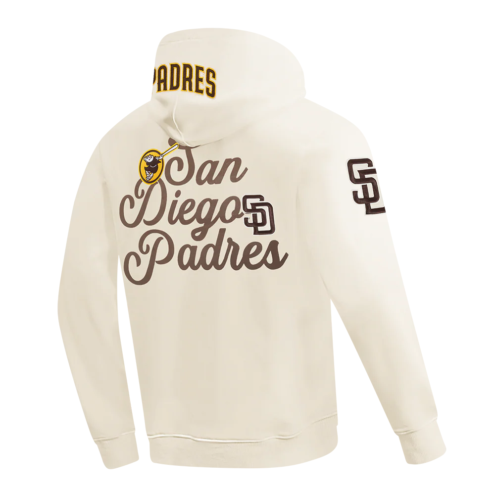 MLB SAN DIEGO PADRES SOUVENIR MEN'S FLEECE PULLOVER HOODIE (EGGSHELL) - Image 4