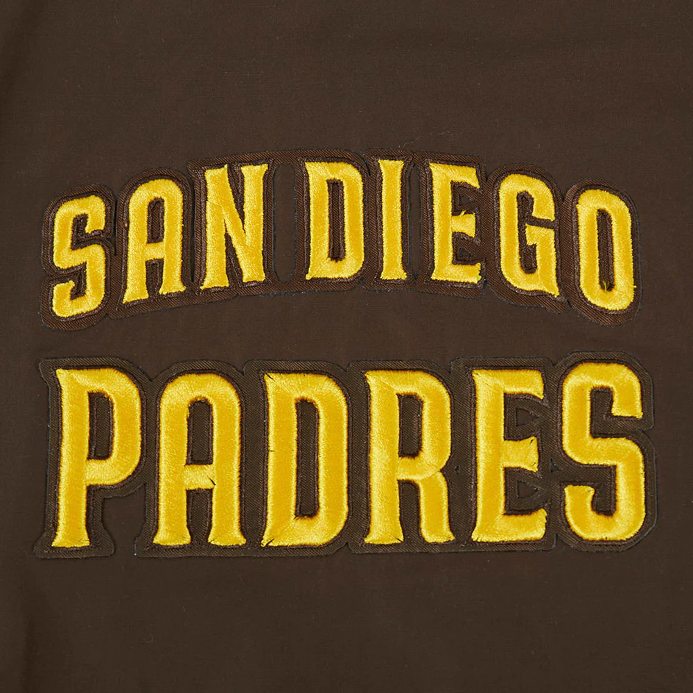 MLB SAN DIEGO PADRES CLASSIC WIND SUIT MEN'S WOVEN FULL ZIP PULLOVER HOODIE (BROWN) - Image 6