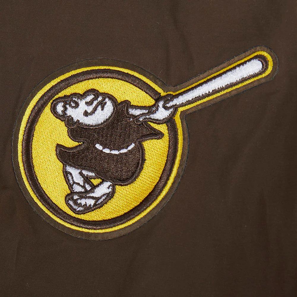 MLB SAN DIEGO PADRES CLASSIC WIND SUIT MEN'S WOVEN FULL ZIP PULLOVER HOODIE (BROWN) - Image 8