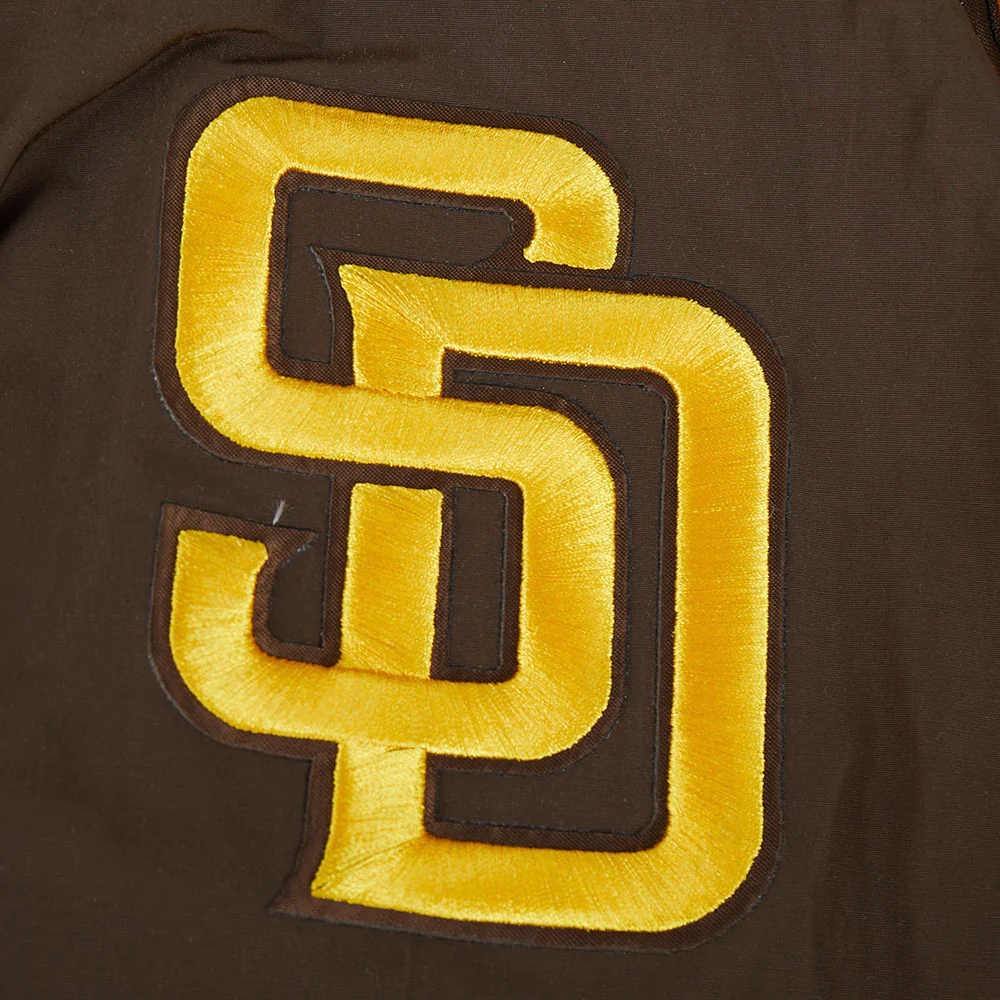 MLB SAN DIEGO PADRES CLASSIC WIND SUIT MEN'S WOVEN FULL ZIP PULLOVER HOODIE (BROWN) - Image 9