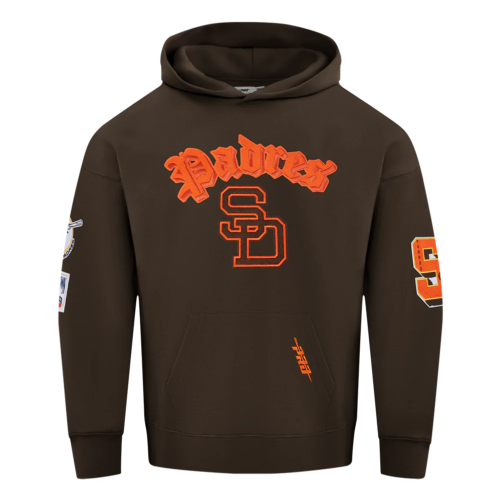 MLB SAN DIEGO PADRES BEST OF MEN'S DROP SHOULDER FLC PO HOODIE (BROWN) - Image 3