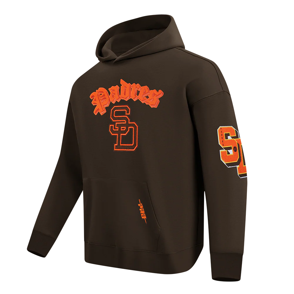 MLB SAN DIEGO PADRES BEST OF MEN'S DROP SHOULDER FLC PO HOODIE (BROWN) - Image 4