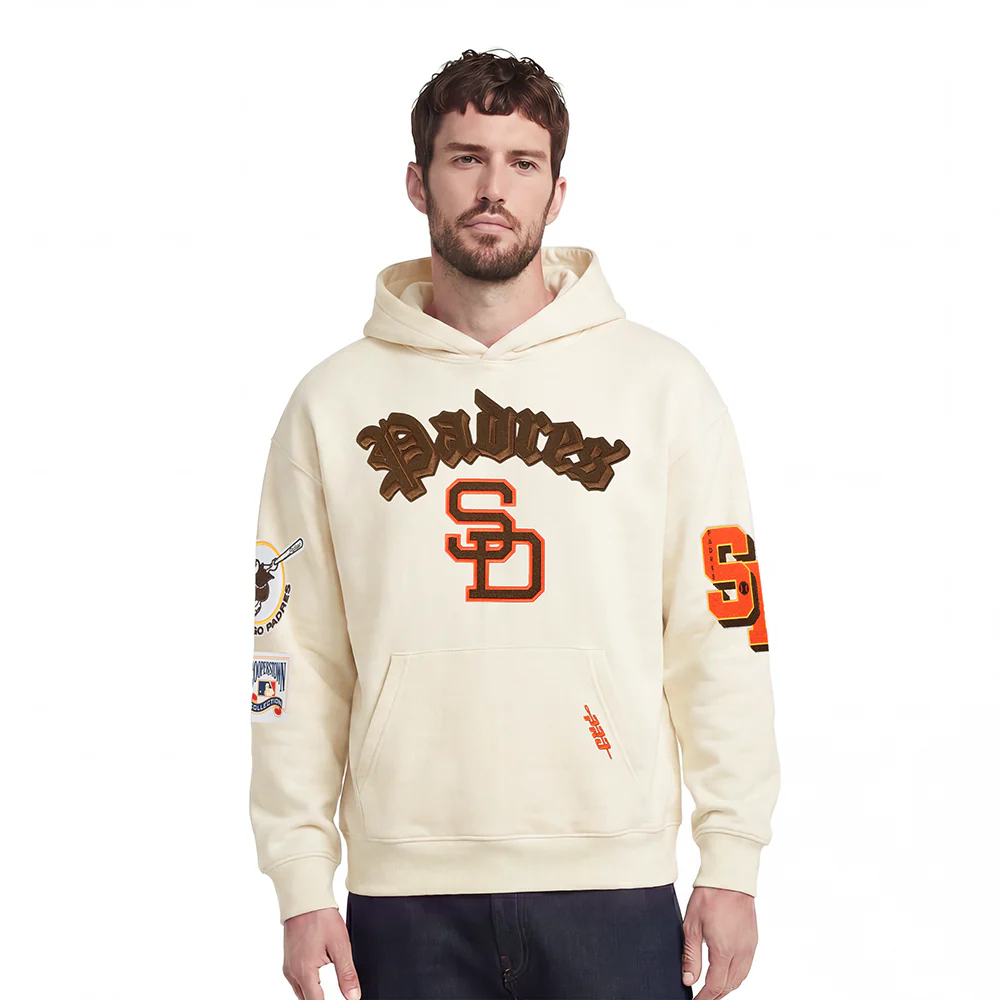 MLB SAN DIEGO PADRES BEST OF MEN'S DROP SHOULDER FLC PO HOODIE (EGGSHELL)