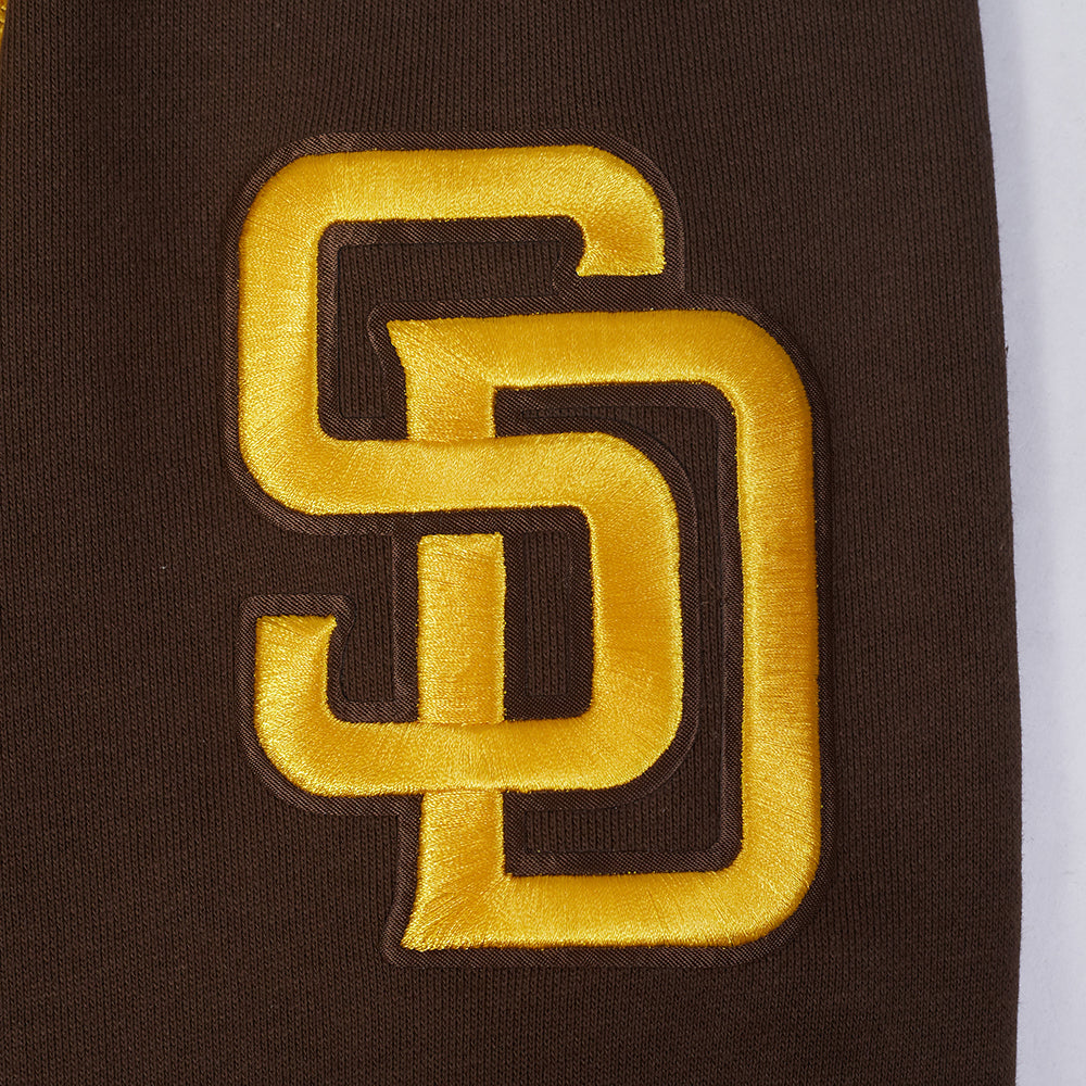 MLB SAN DIEGO PADRES TEAM BADGE MEN'S RIB FLC PO HOODIE (BROWN) - Image 8