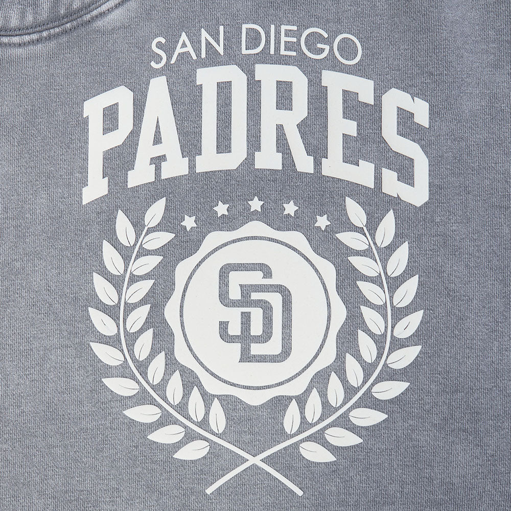 MLB SAN DIEGO PADRES STREET TEAM MEN'S ENZYME WASH DS FT PO HOODIE (WASHED GREY) - Image 8