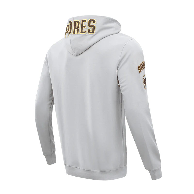 MLB SAN DIEGO PADRES CLASSIC CHENILLE MEN'S PULLOVER HOODIE (GRAY) - Image 4