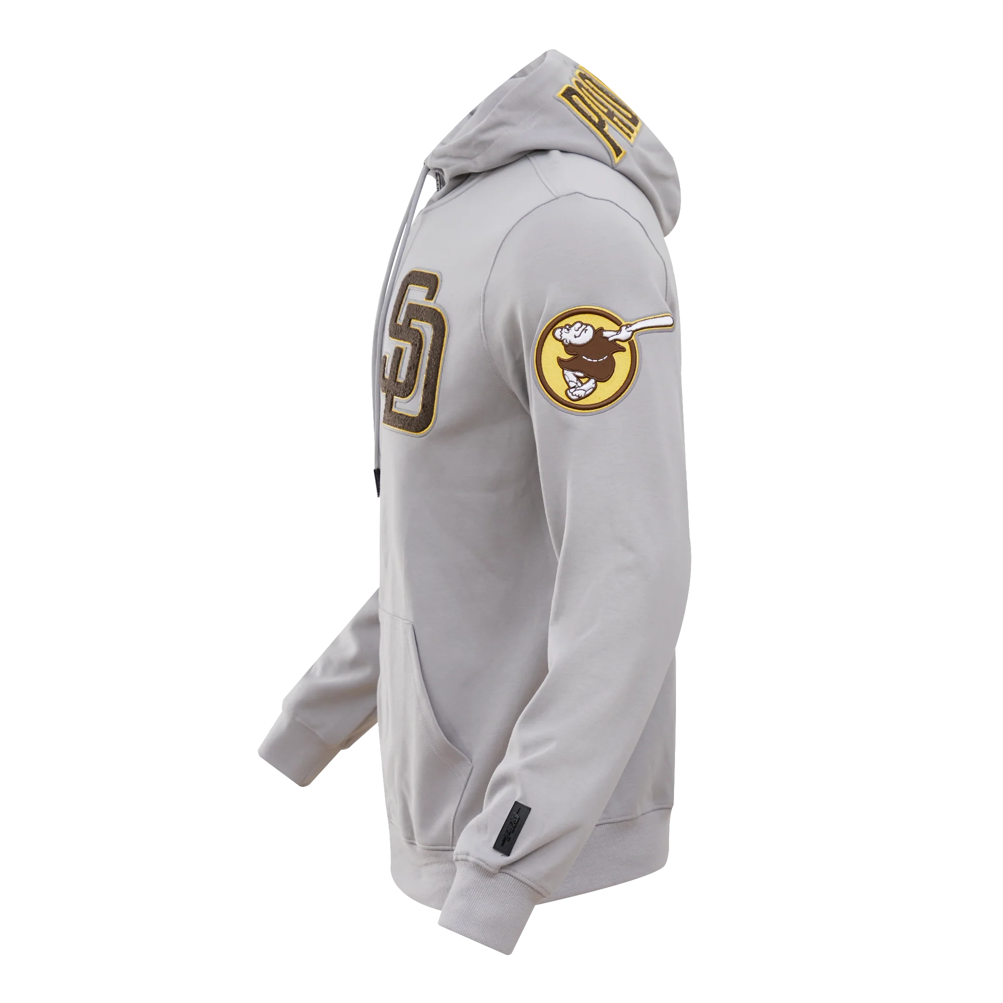 MLB SAN DIEGO PADRES CLASSIC CHENILLE MEN'S FULL ZIP HOODIE (GRAY) - Image 3
