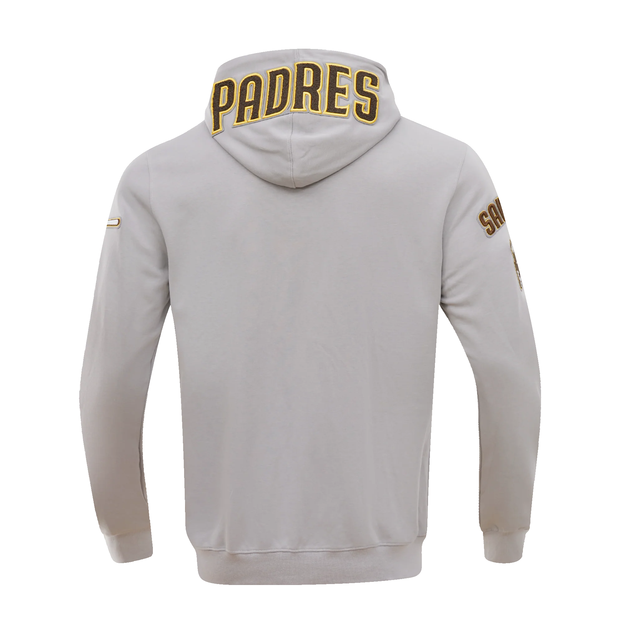 MLB SAN DIEGO PADRES CLASSIC CHENILLE MEN'S FULL ZIP HOODIE (GRAY) - Image 4