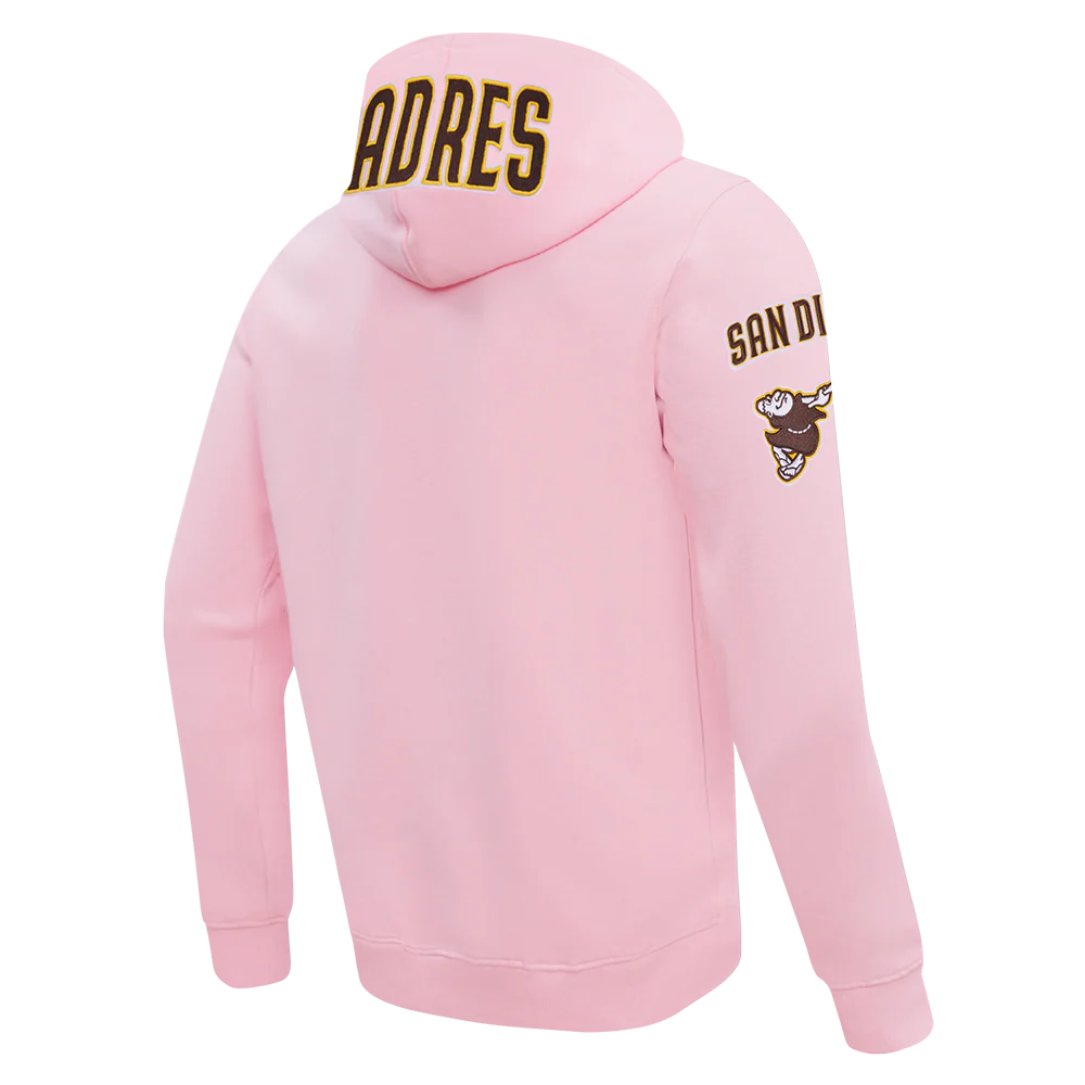 MLB SAN DIEGO PADRES CLASSIC CHENILLE MEN'S FZ PO HOODIE (PINK) - Image 4