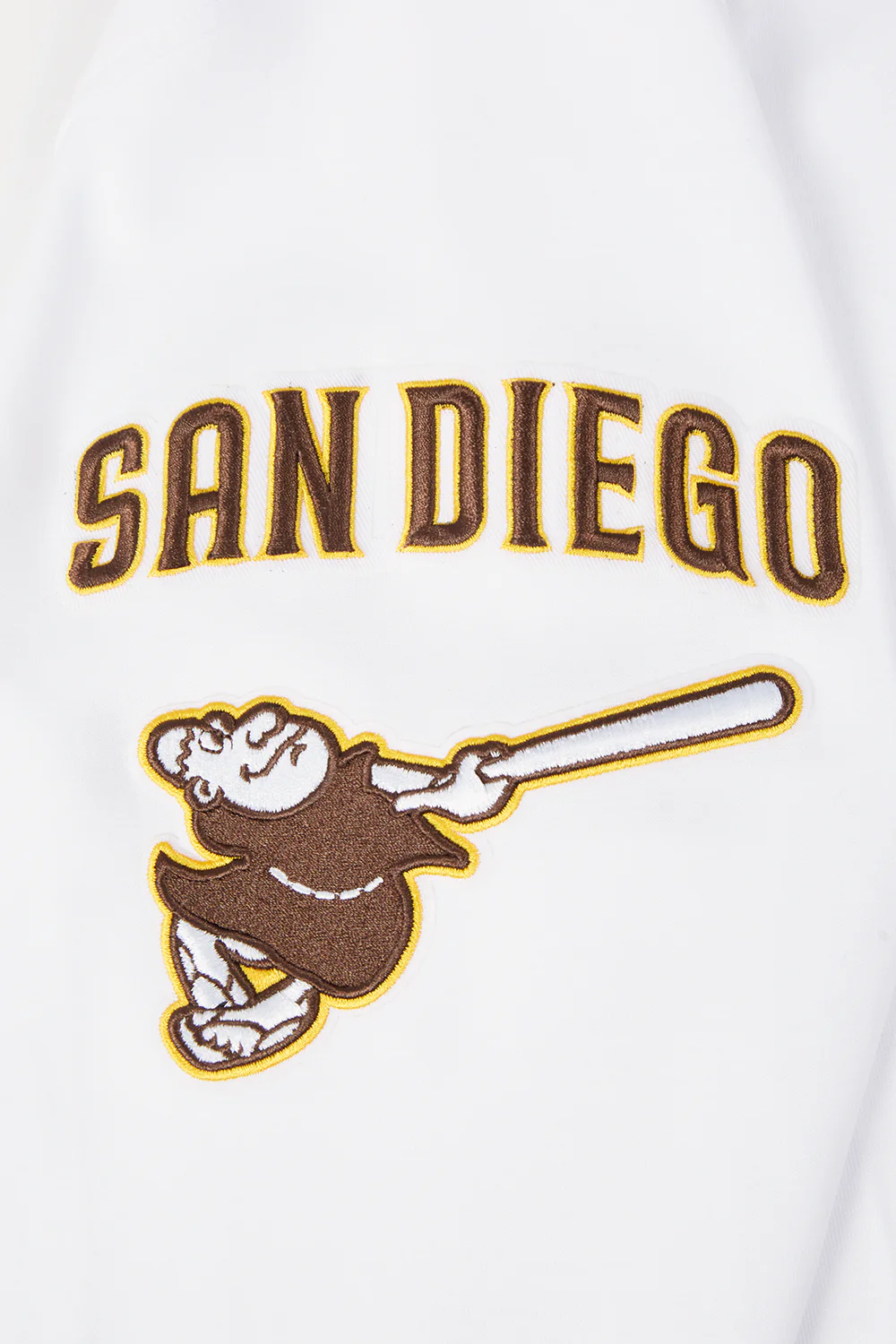 MLB SAN DIEGO PADRES CLASSIC CHENILLE MEN'S FULL ZIP PULLOVER HOODIE (WHITE) - Image 6