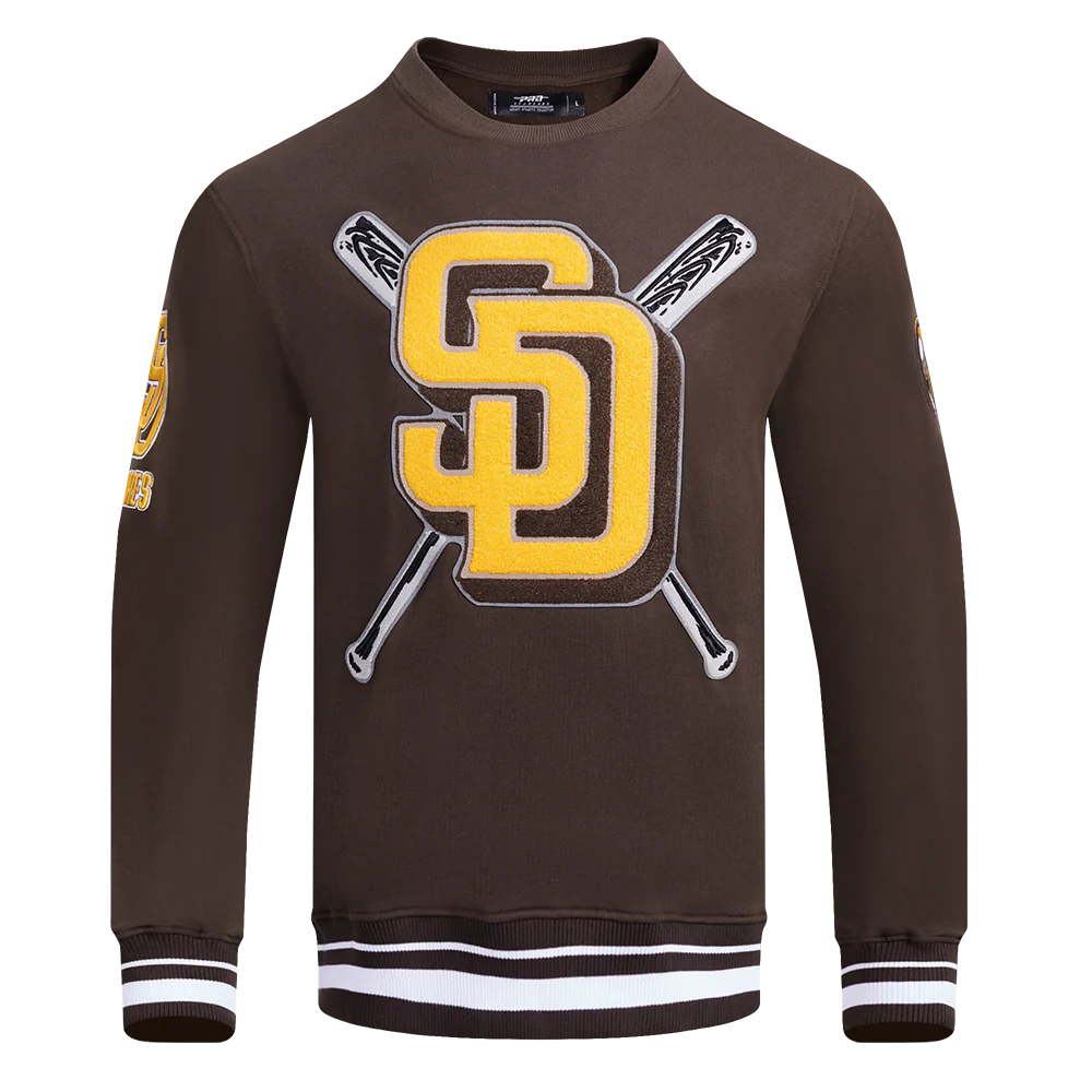 MLB SAN DIEGO PADRES MASHUP MEN'S RIB CREWNECK (BROWN)