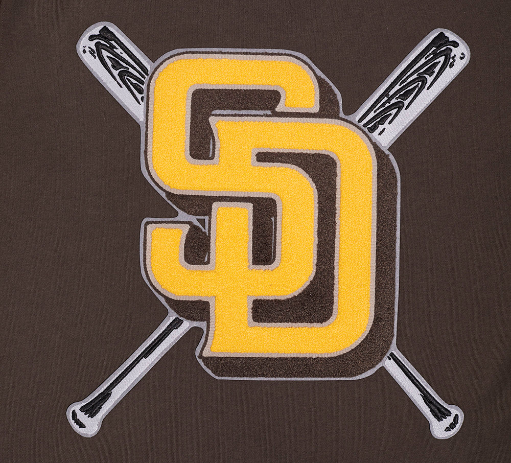MLB SAN DIEGO PADRES MASHUP MEN'S RIB CREWNECK (BROWN) - Image 7