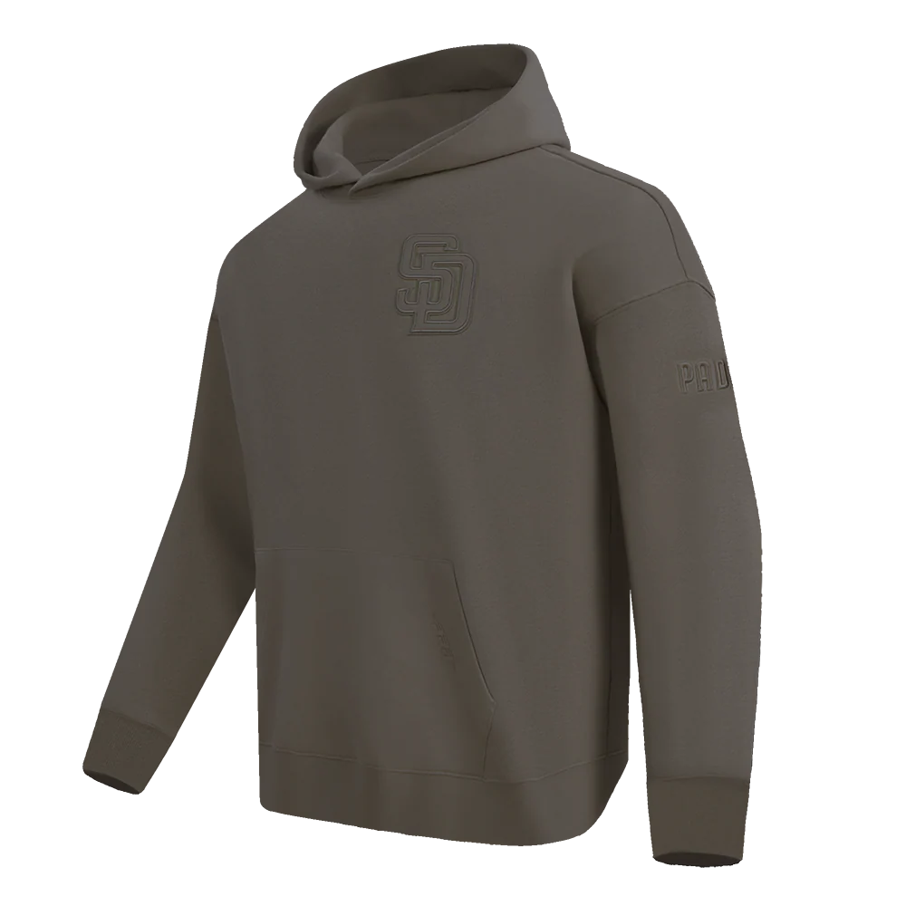 MLB SAN DIEGO PADRES NEUTRAL DROP SHOULDER MEN'S PULLOVER HOODIE (DARK TAUPE) - Image 2