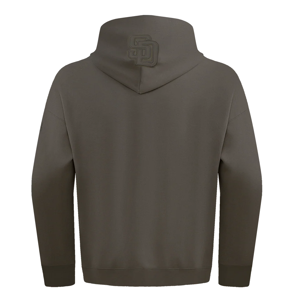 MLB SAN DIEGO PADRES NEUTRAL DROP SHOULDER MEN'S PULLOVER HOODIE (DARK TAUPE) - Image 3