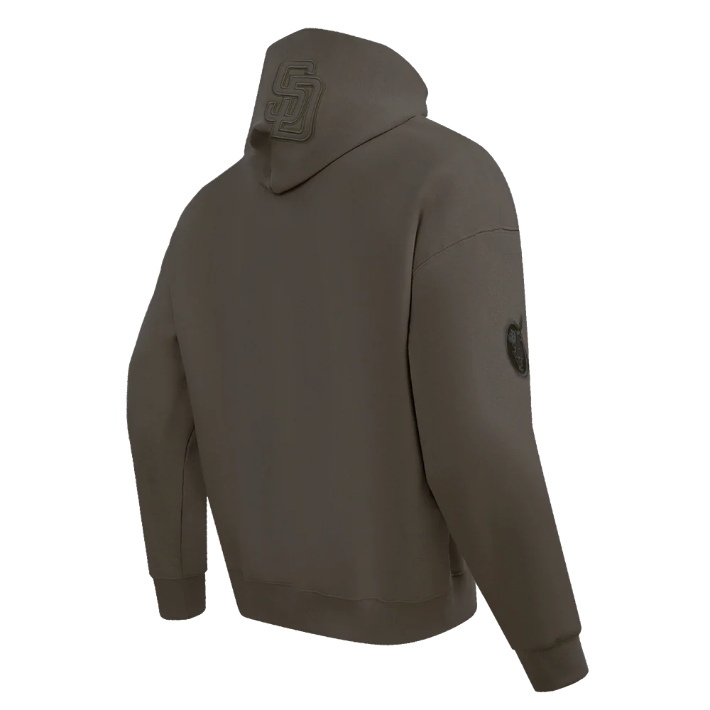 MLB SAN DIEGO PADRES NEUTRAL DROP SHOULDER MEN'S PULLOVER HOODIE (DARK TAUPE) - Image 4