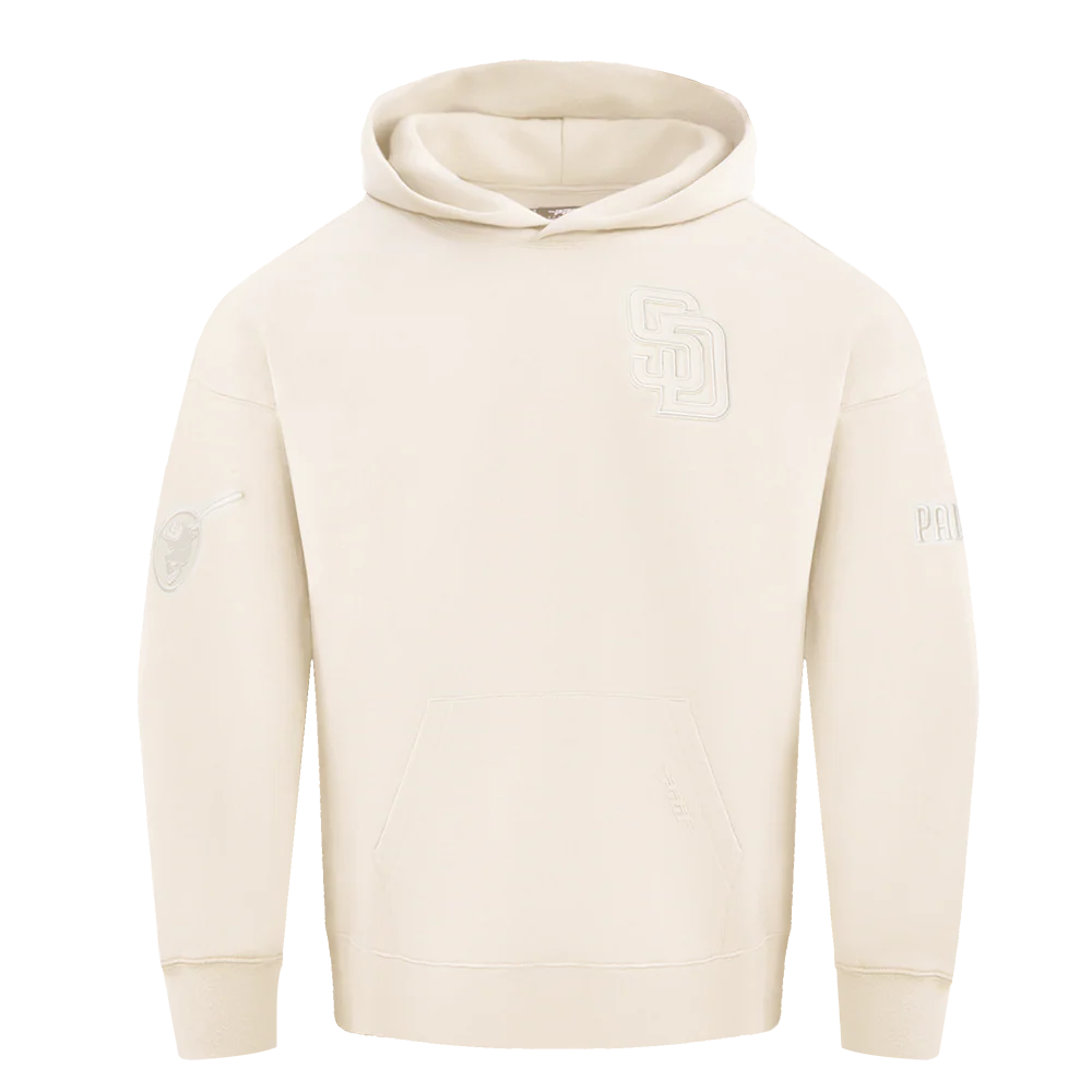 MLB SAN DIEGO PADRES NEUTRAL MEN'S DROP SHOULDER PULLOVER HOODIE (EGGSHELL)