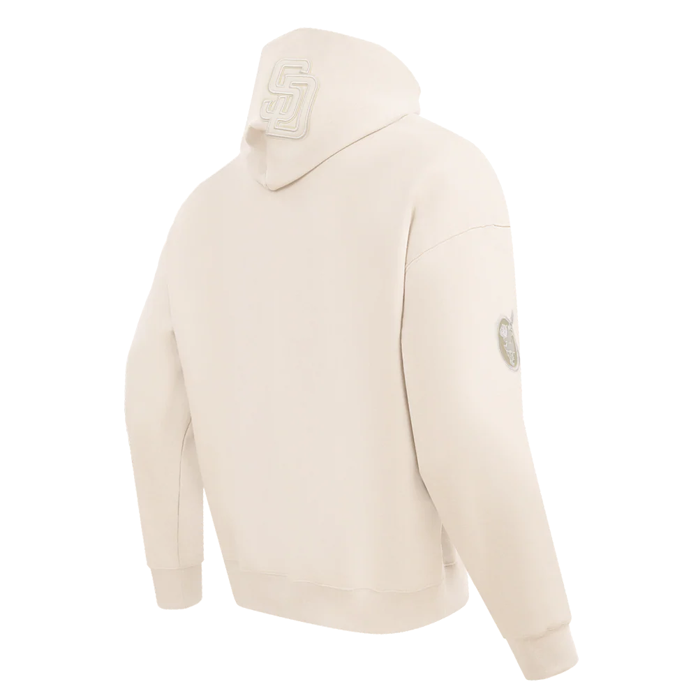 MLB SAN DIEGO PADRES NEUTRAL MEN'S DROP SHOULDER PULLOVER HOODIE (EGGSHELL) - Image 4