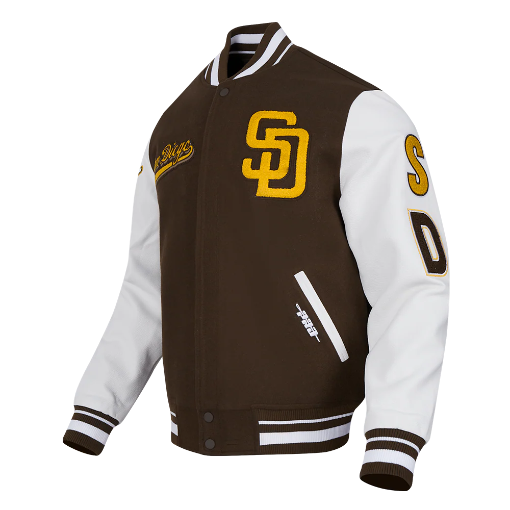 MLB SAN DIEGO PADRES SCRIPT TAIL MEN'S RIB WOOL VARSITY (BROWN/WHITE) - Image 2