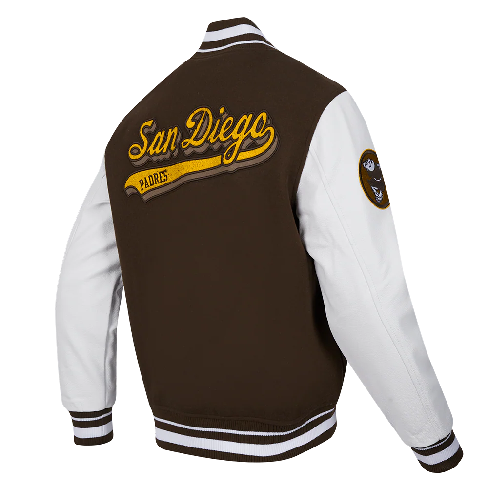 MLB SAN DIEGO PADRES SCRIPT TAIL MEN'S RIB WOOL VARSITY (BROWN/WHITE) - Image 3