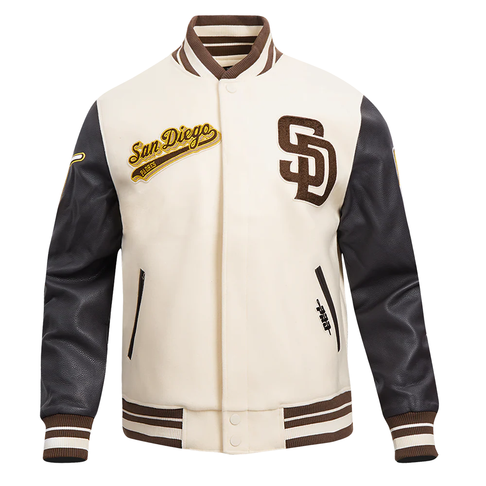 MLB SAN DIEGO PADRES SCRIPT TAIL MEN'S RIB WOOL VARSITY (EGGSHELL/ BROWN)