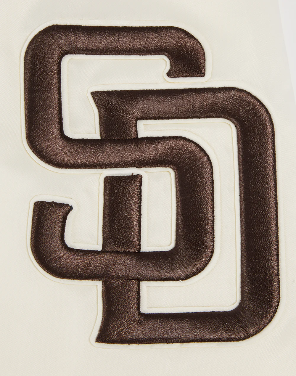 MLB SAN DIEGO PADRES SCRIPT TAIL MEN'S SATIN JACKET (EGGSHELL/ BROWN) - Image 7