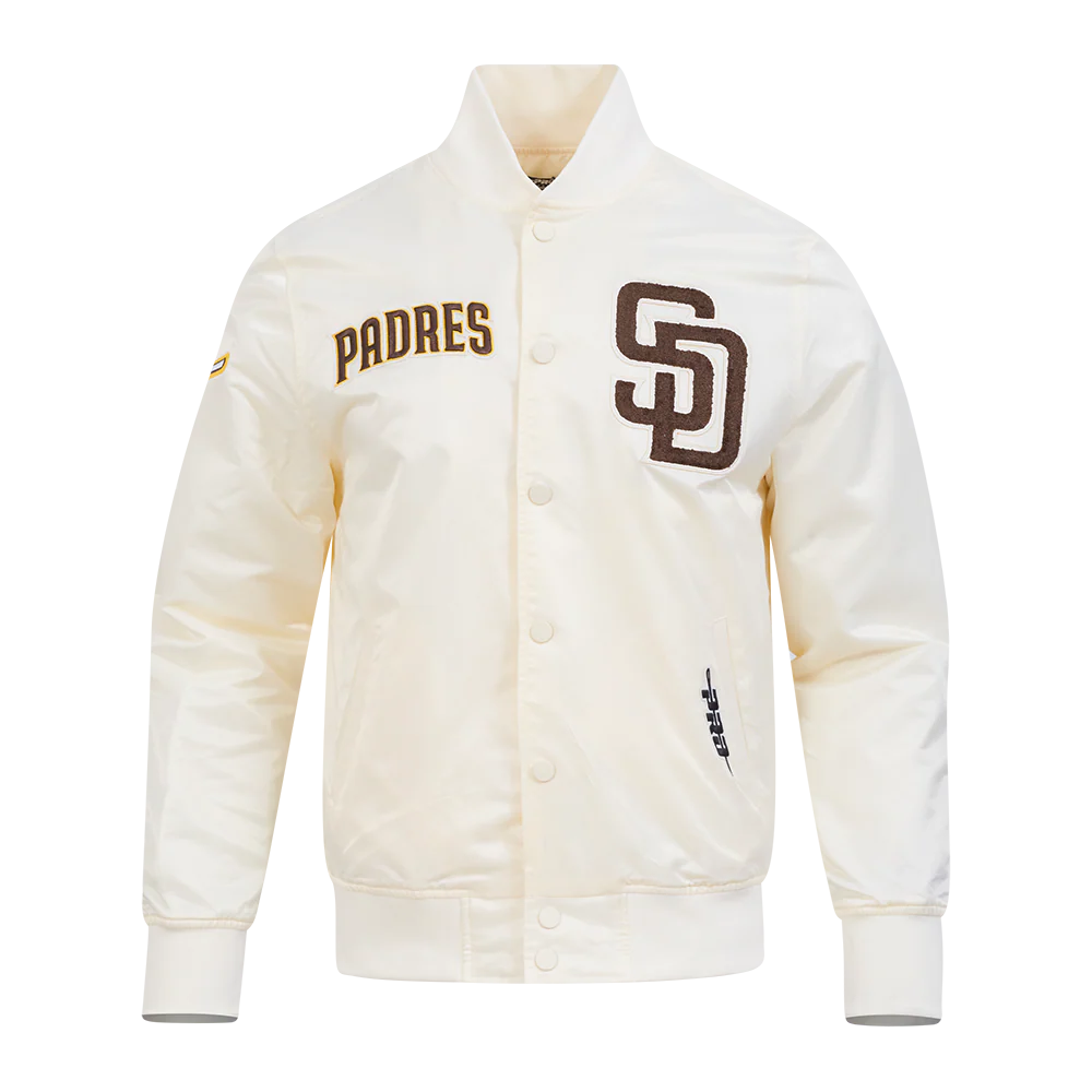 MLB SAN DIEGO PADRES SOUVENIR MEN'S SATIN JACKET (EGGSHELL)