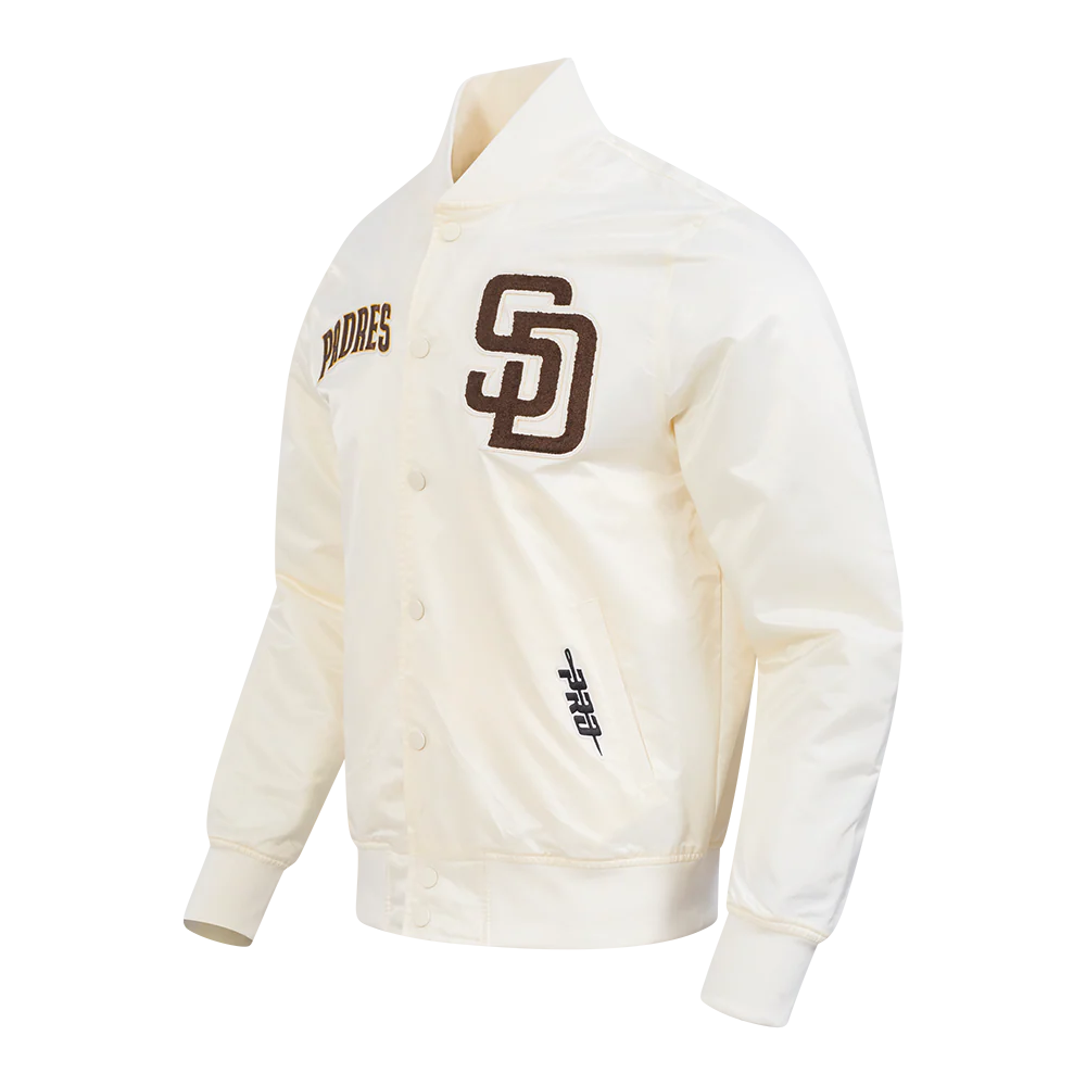 MLB SAN DIEGO PADRES SOUVENIR MEN'S SATIN JACKET (EGGSHELL) - Image 2