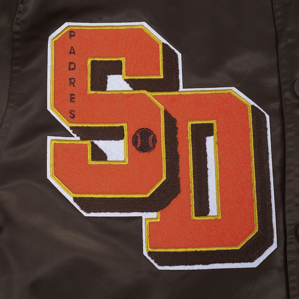 MLB SAN DIEGO PADRES BEST OF MEN'S RIB SATIN JACKET (BROWN) - Image 10