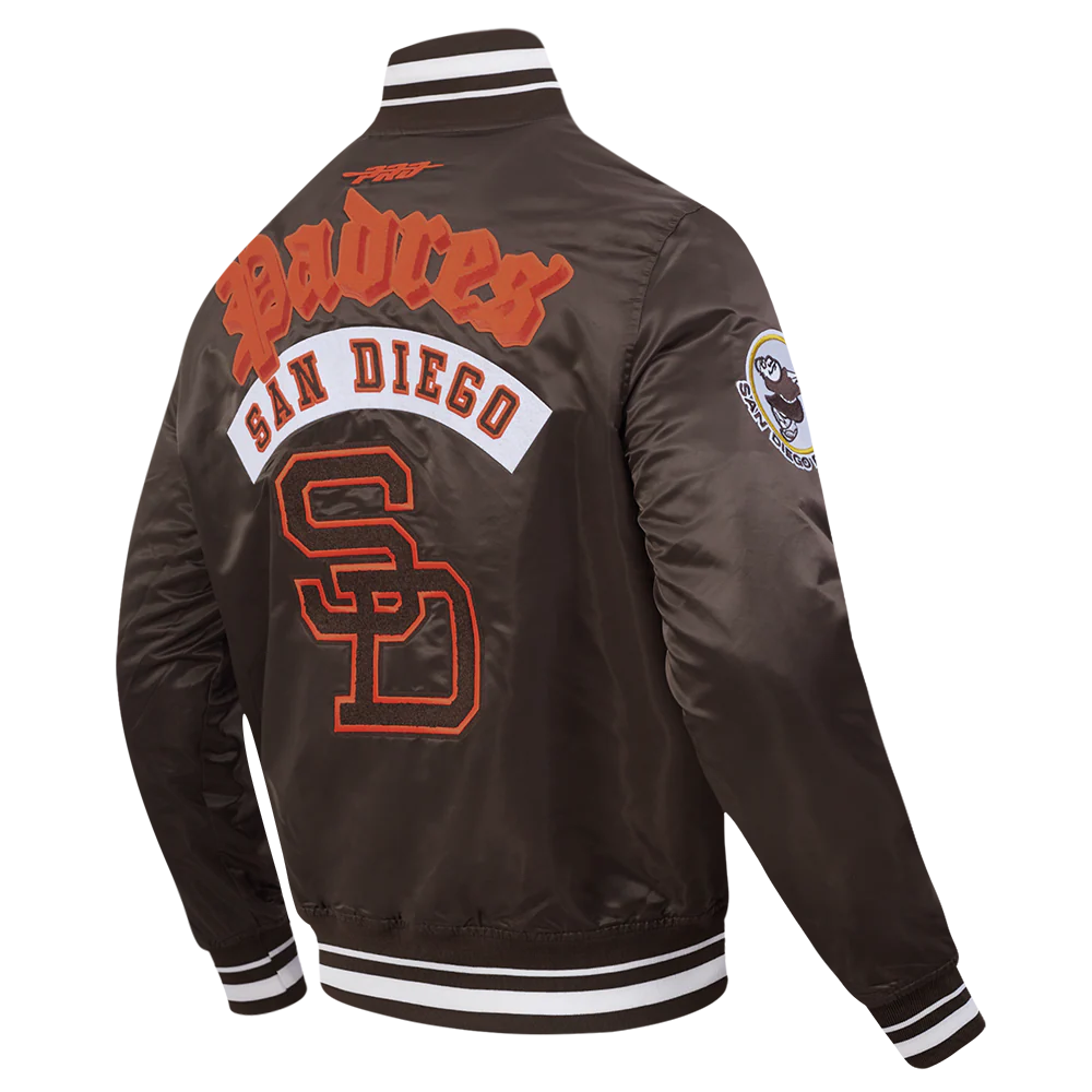 MLB SAN DIEGO PADRES BEST OF MEN'S RIB SATIN JACKET (BROWN) - Image 6