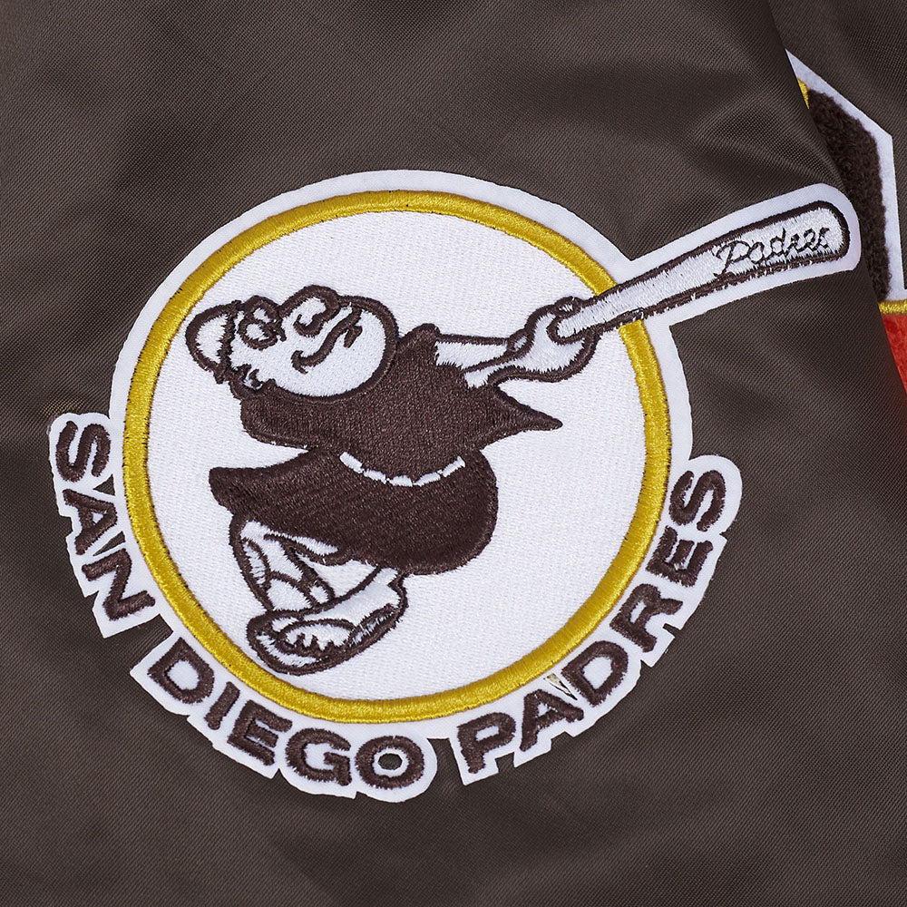 MLB SAN DIEGO PADRES BEST OF MEN'S RIB SATIN JACKET (BROWN) - Image 7