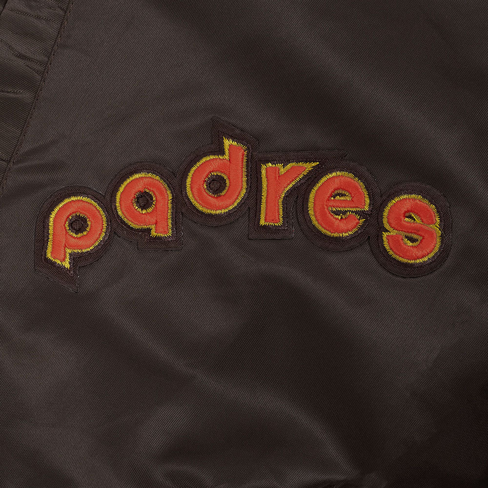MLB SAN DIEGO PADRES BEST OF MEN'S RIB SATIN JACKET (BROWN) - Image 9