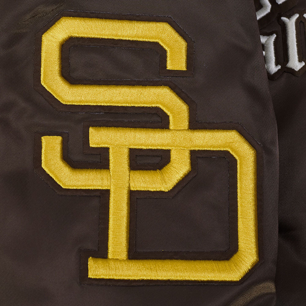 MLB SAN DIEGO PADRES MODERN ORIGINALS MEN'S SATIN JACKET (BROWN) - Image 7
