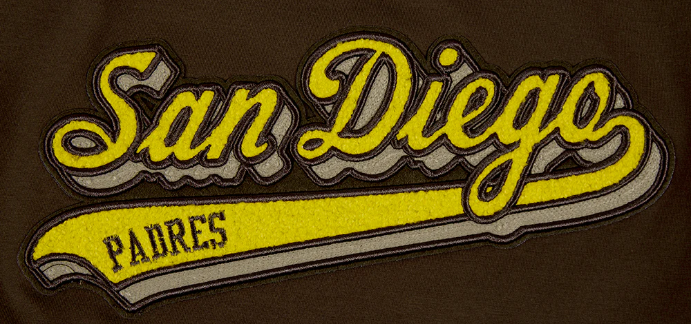 MLB SAN DIEGO PADRES SCRIPT TAIL WOMEN'S SINGLE JERSEY BOXY TOP (BROWN) - Image 5