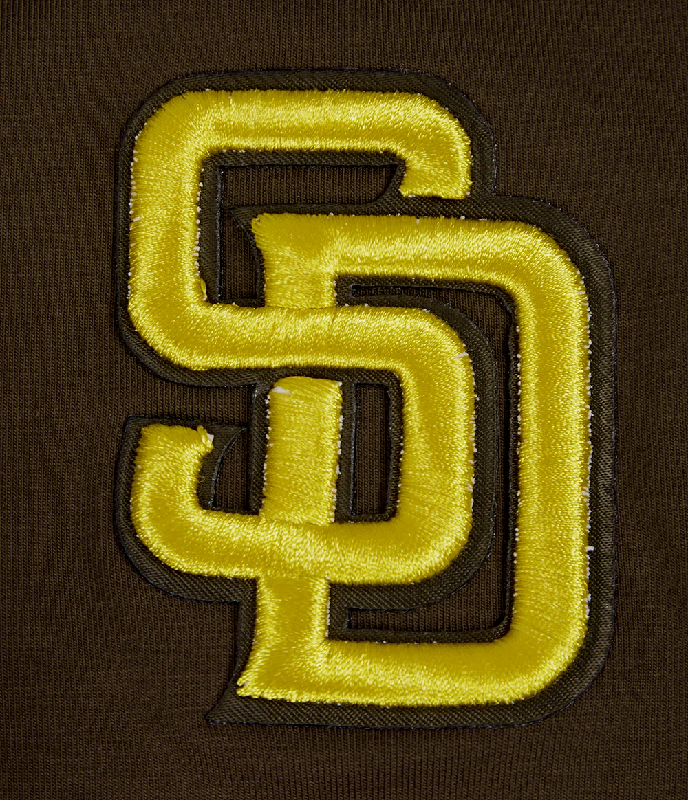 MLB SAN DIEGO PADRES SCRIPT TAIL WOMEN'S SINGLE JERSEY BOXY TOP (BROWN) - Image 7