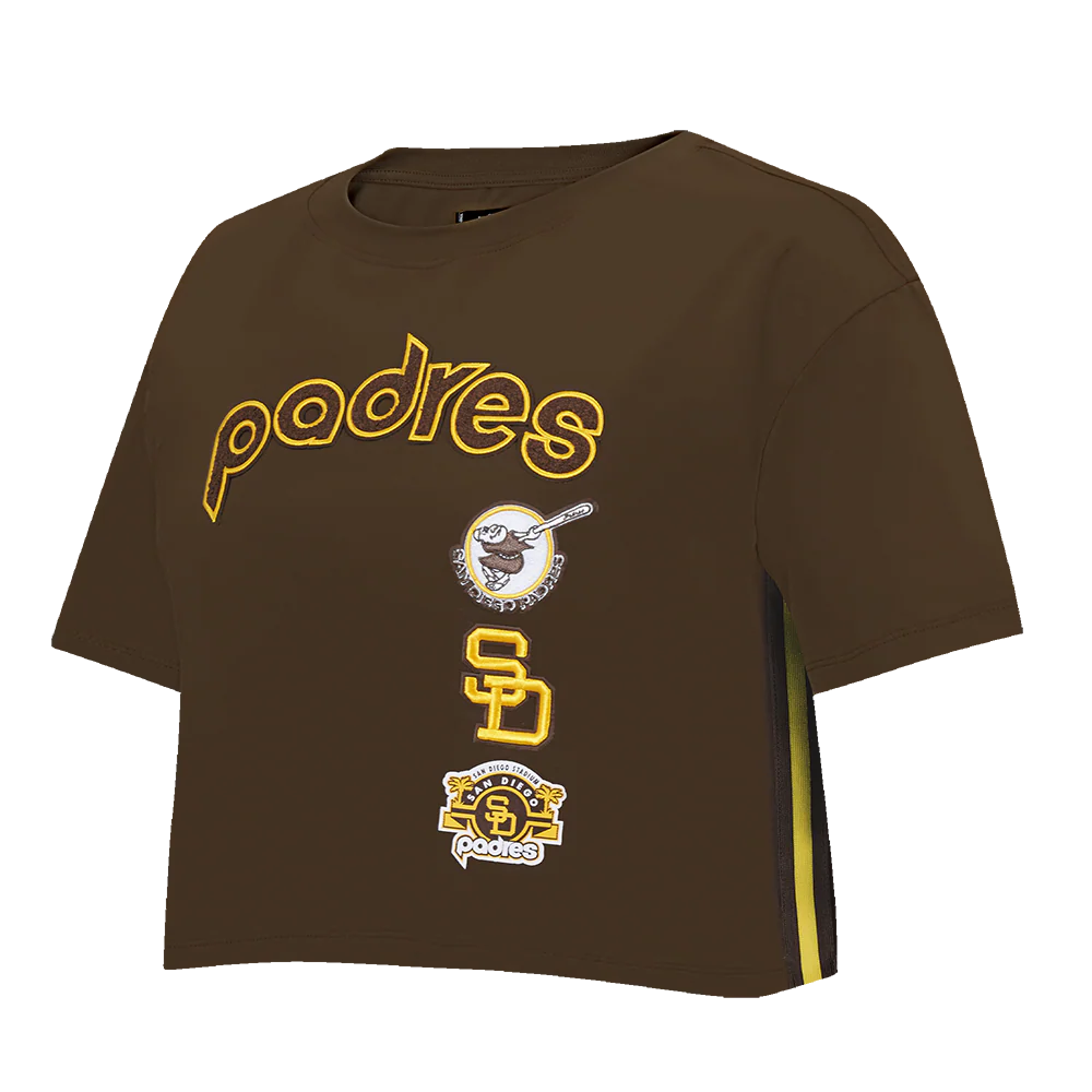MLB SAN DIEGO PADRES RETRO CLASSIC WOMEN'S BOXY TOP (BROWN) - Image 2