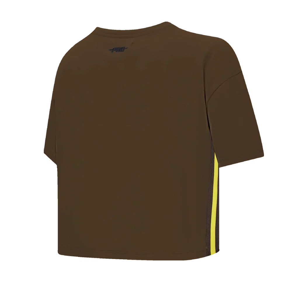 MLB SAN DIEGO PADRES RETRO CLASSIC WOMEN'S BOXY TOP (BROWN) - Image 4