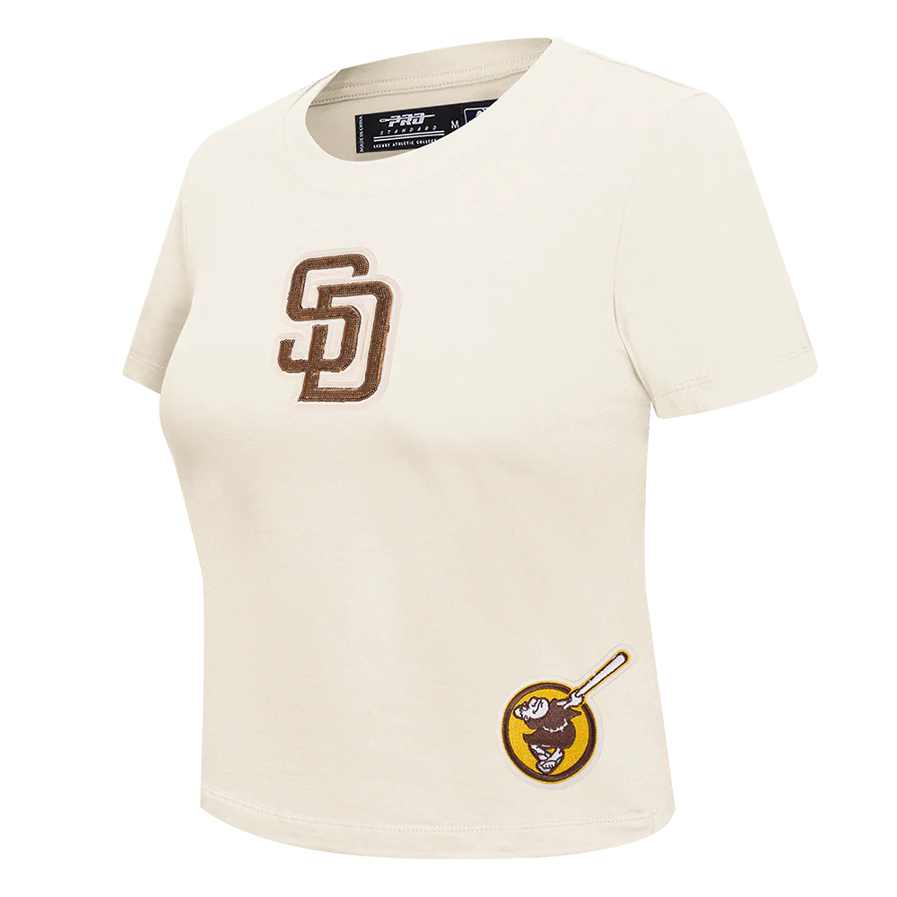 MLB SAN DIEGO PADRES GAME DAY CLASSICS WOMEN'S SINGLE JERSEY BABY DOLL TOP (EGGSHELL) - Image 6