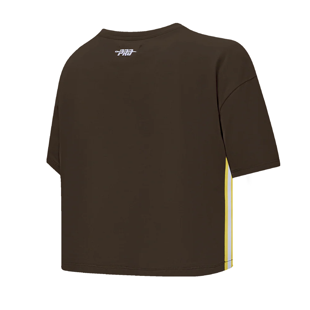 MLB SAN DIEGO PADRES RETRO ELEVATION WOMEN'S SJ BOXY TEE (BROWN) - Image 4