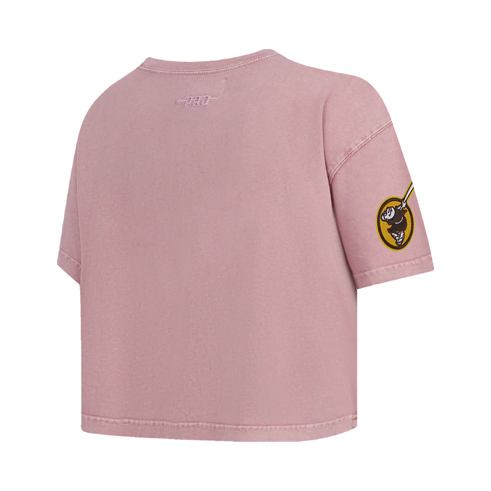 MLB SAN DIEGO PADRES WASHED JEWELS WOMEN'S S/S BOXY TOP (WASHED MAUVE) - Image 5