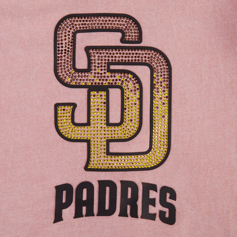 MLB SAN DIEGO PADRES WASHED JEWELS WOMEN'S S/S BOXY TOP (WASHED MAUVE) - Image 6