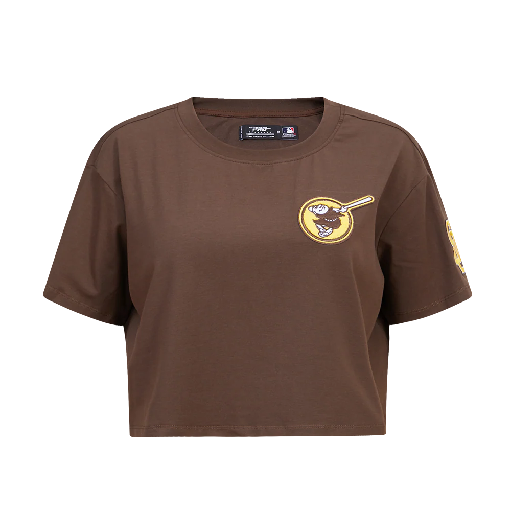 MLB SAN DIEGO PADRES CLASSIC WOMEN'S BOXY TOP (BROWN)