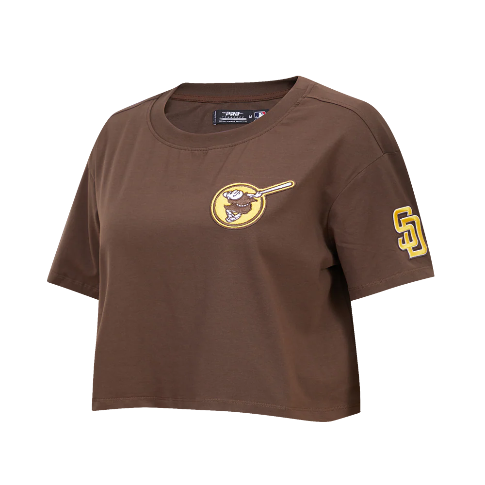 MLB SAN DIEGO PADRES CLASSIC WOMEN'S BOXY TOP (BROWN) - Image 4
