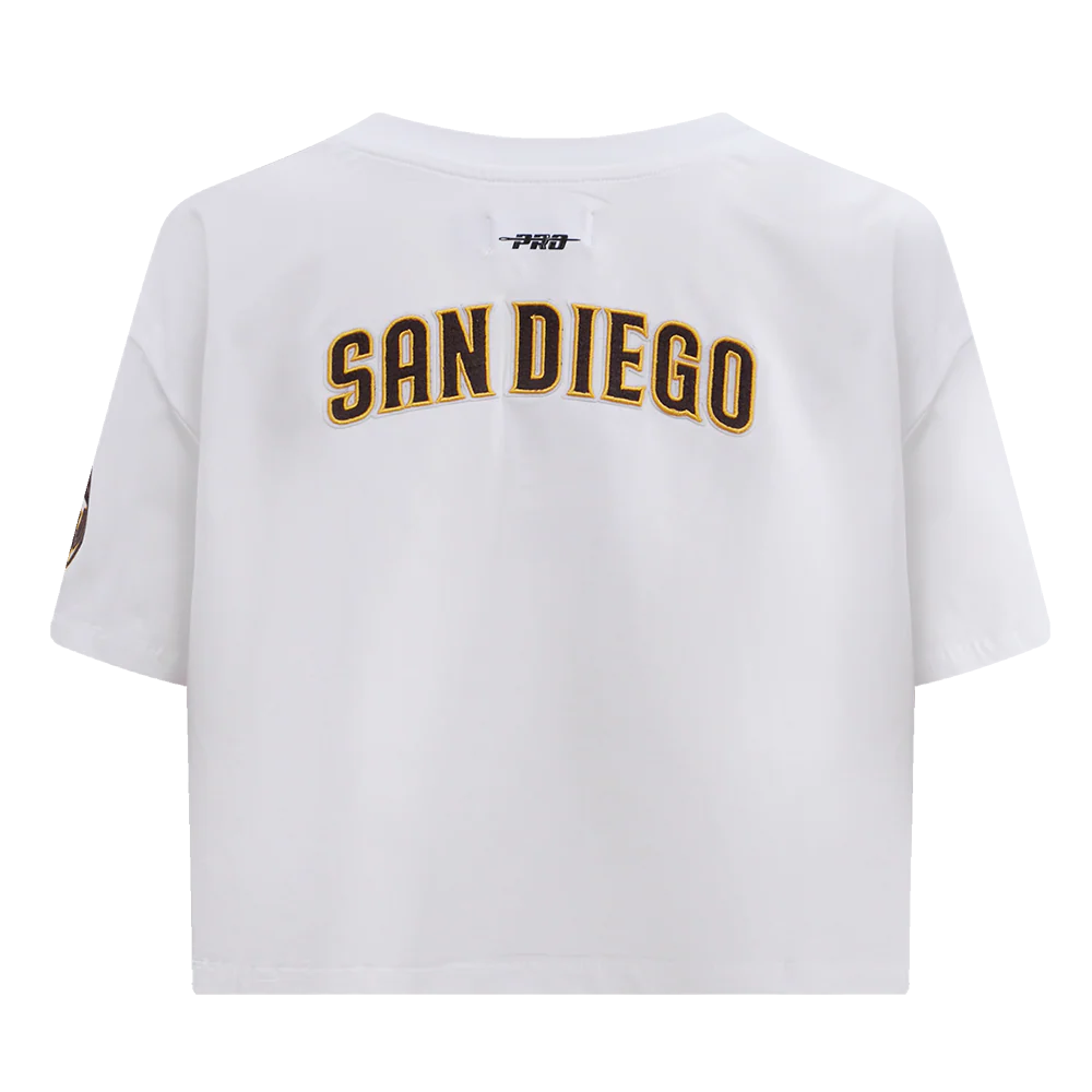 MLB SAN DIEGO PADRES CLASSIC WOMEN'S BOXY TOP (WHITE) - Image 4