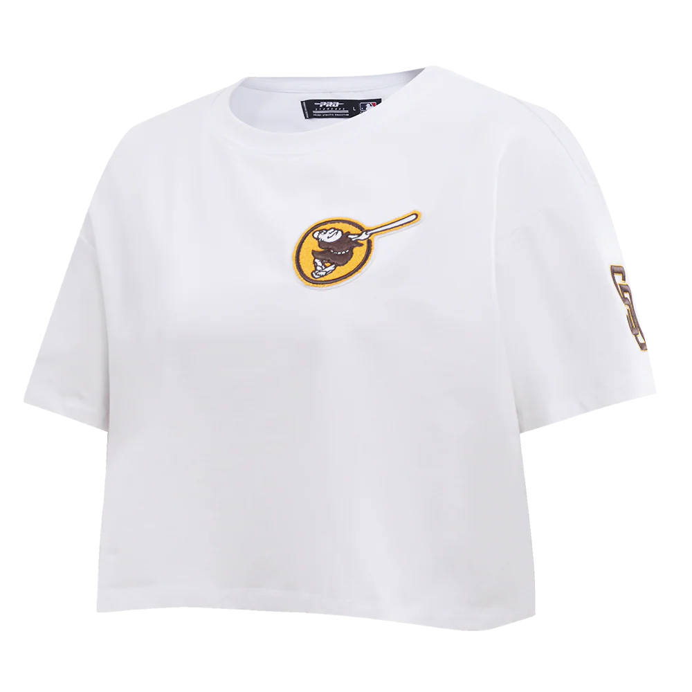 MLB SAN DIEGO PADRES CLASSIC WOMEN'S BOXY TOP (WHITE) - Image 9