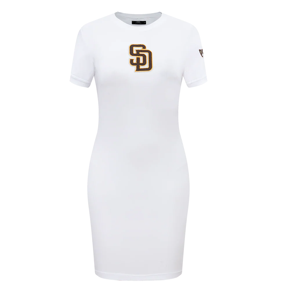 MLB SAN DIEGO PADRES CLASSIC WOMEN'S BODYCON DRESS (WHITE)