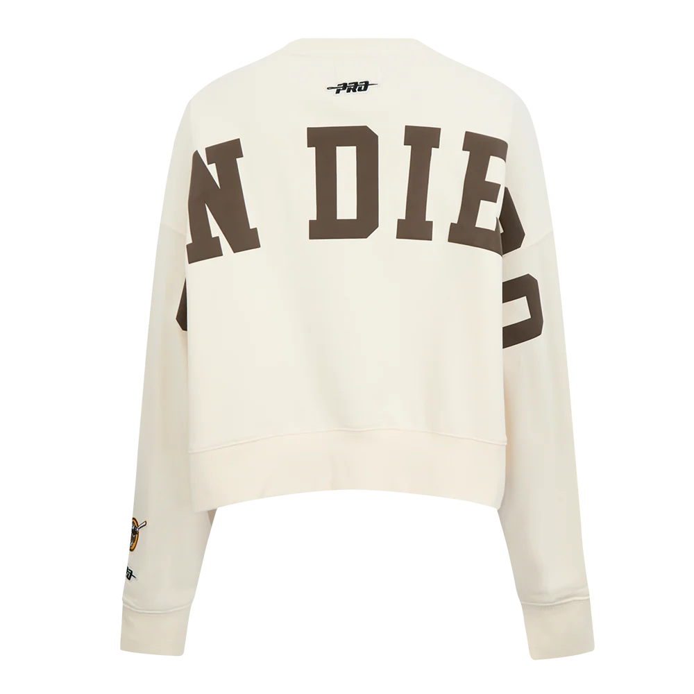 MLB SAN DIEGO PADRES WINGSPAN WOMEN'S FLEECE CREWNECK (EGGSHELL) - Image 5