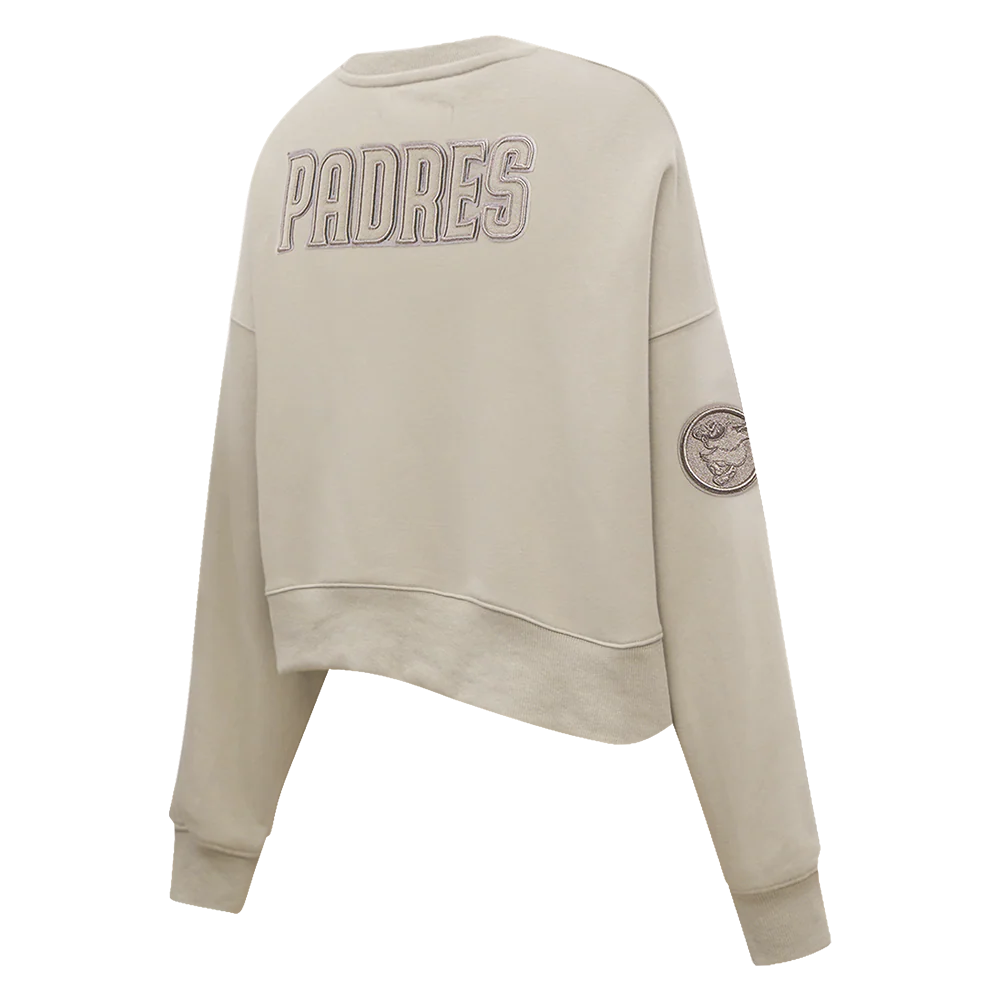 MLB SAN DIEGO PADRES NEUTRAL WOMEN'S CREWNECK (TAUPE) - Image 3